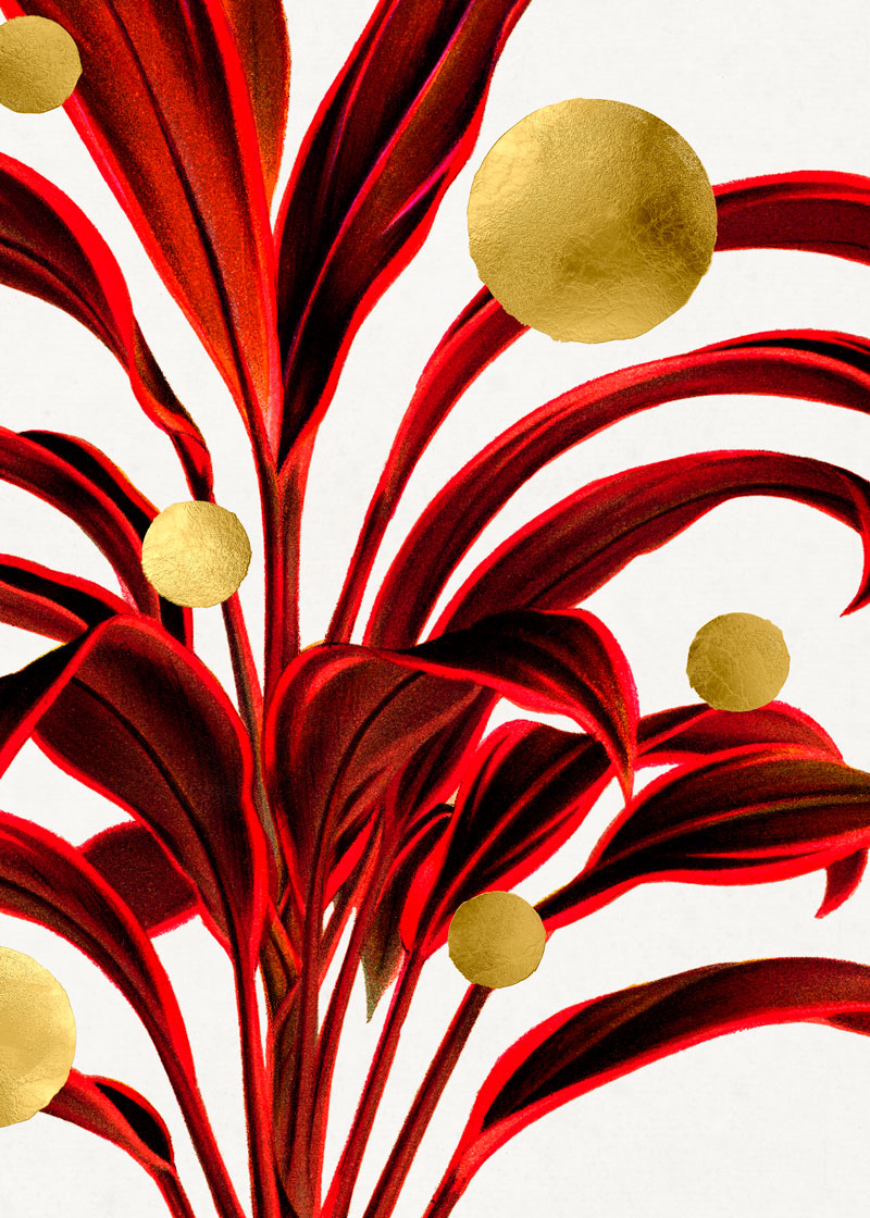 Gold Dots Mars Tree Paper