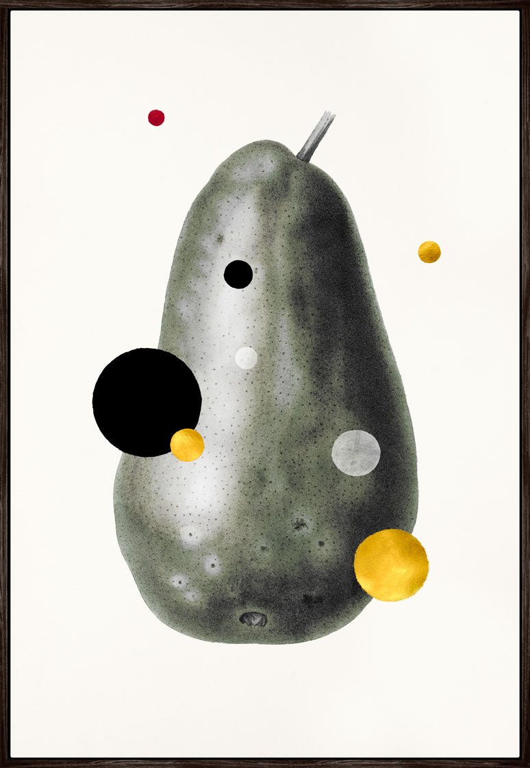 Giant Pear – Legende og grafisk kunsttryk på 450g canvas, håndforædlet og indrammet i elegant svæveramme.