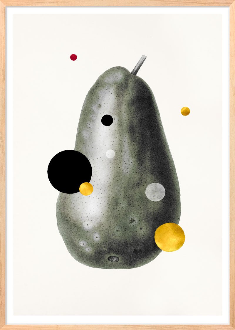 Giant Pear Paper – Giclée-print på 250 g Fabriano-papir med håndlagte detaljer.