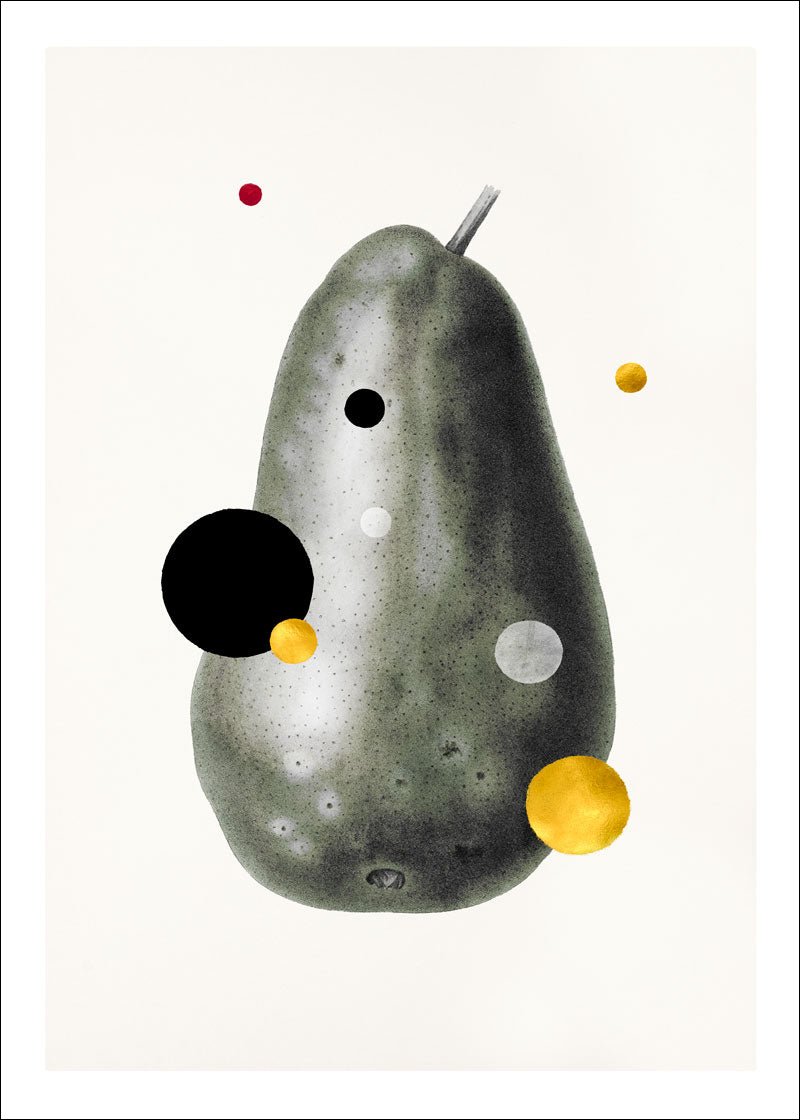 Giant Pear Paper – Giclée-print på 250 g Fabriano-papir med håndlagte detaljer.