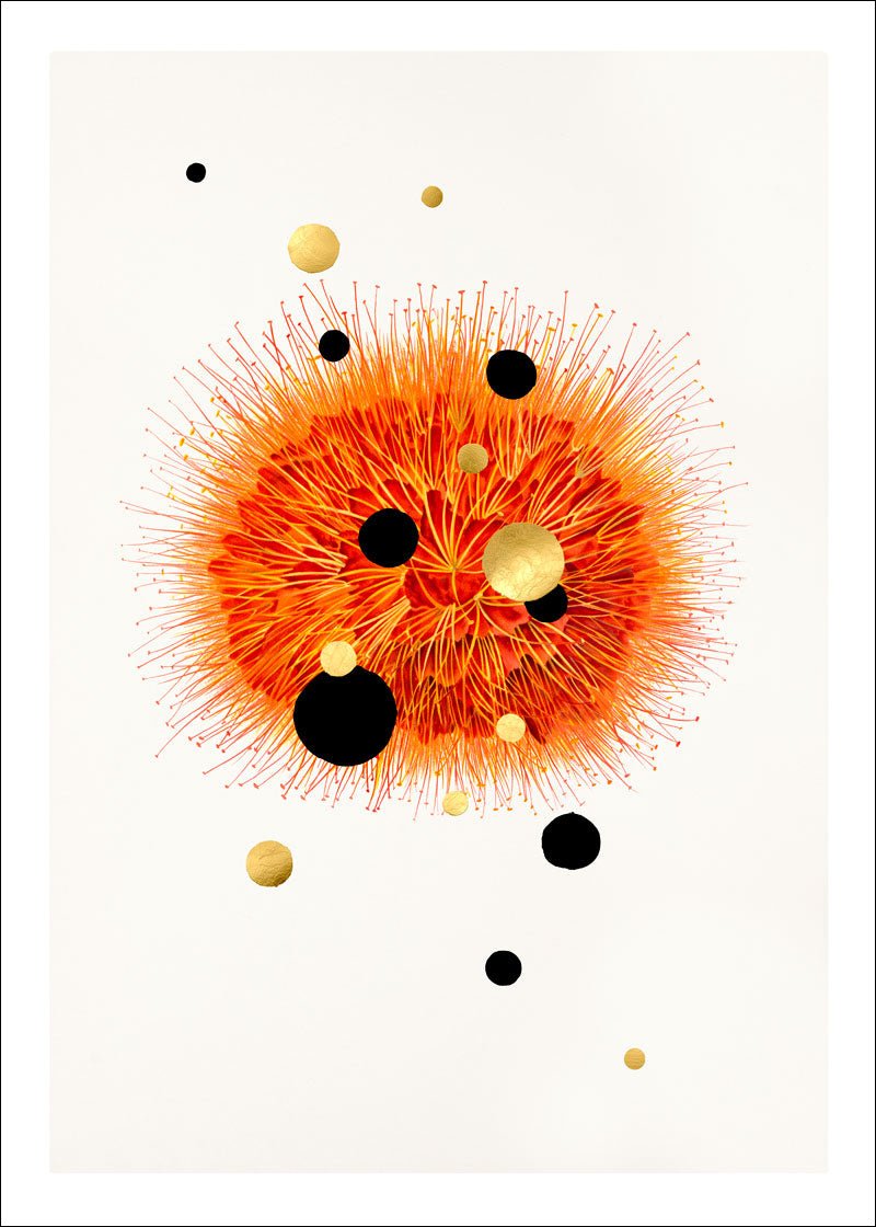 Galactic Bloom Paper – Giclée-print på 250 g Fabriano-papir med håndforædlede detaljer.