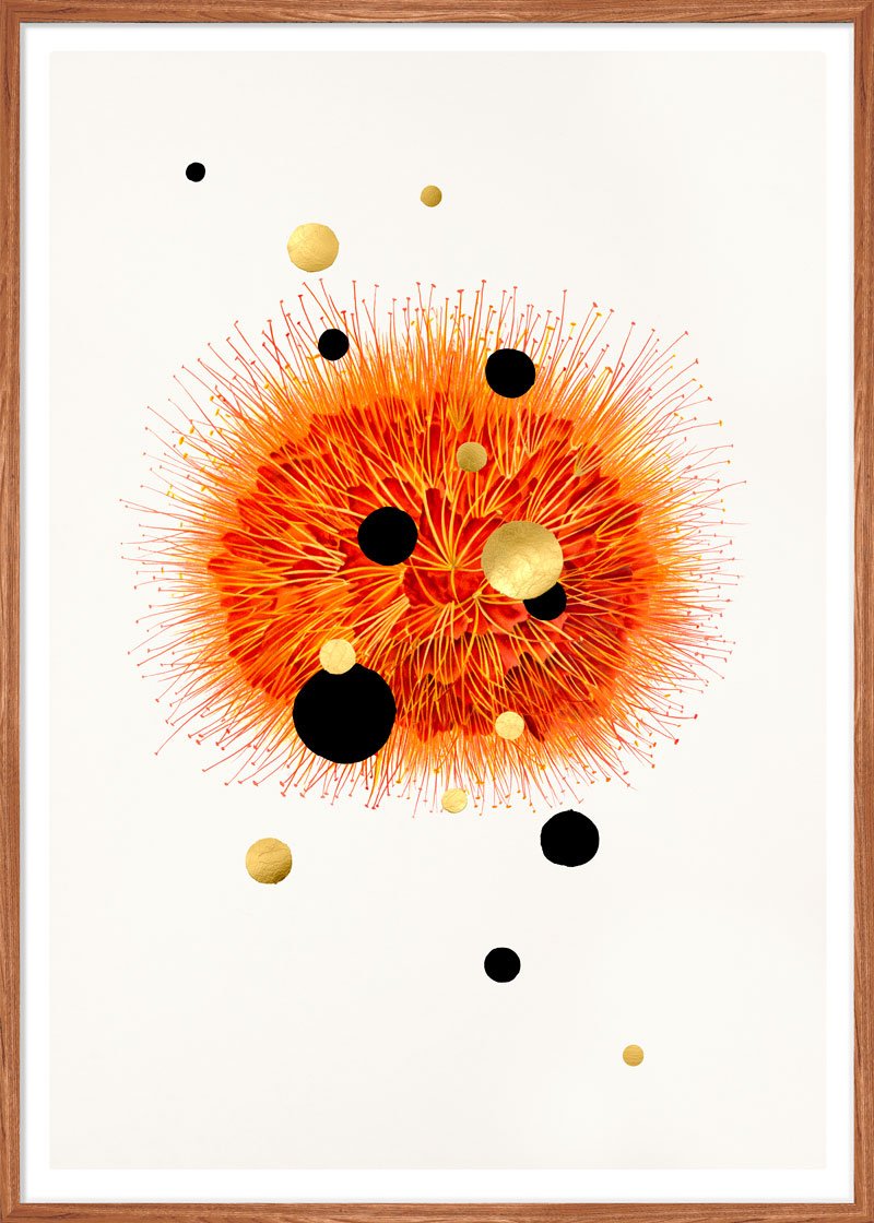 Galactic Bloom Paper – Giclée-print på 250 g Fabriano-papir med håndforædlede detaljer.