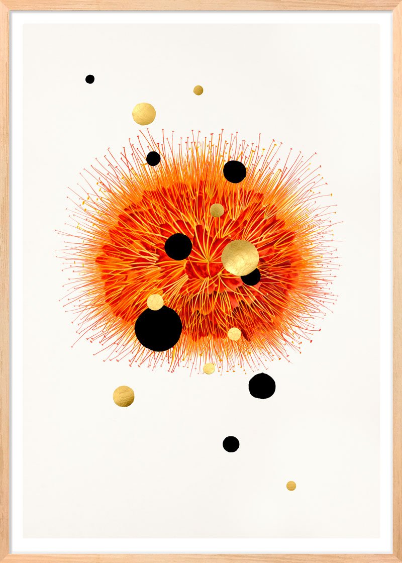 Galactic Bloom Paper – Giclée-print på 250 g Fabriano-papir med håndforædlede detaljer.