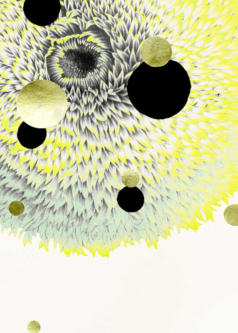 Yellow Sun Paper – Eksklusivt giclée-print på Fabriano-papir med håndlagte detaljer.