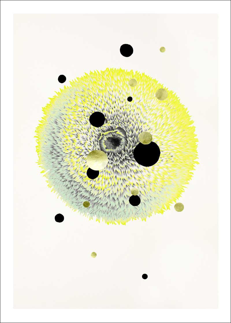 Yellow Sun Paper – Eksklusivt giclée-print på Fabriano-papir med håndlagte detaljer.