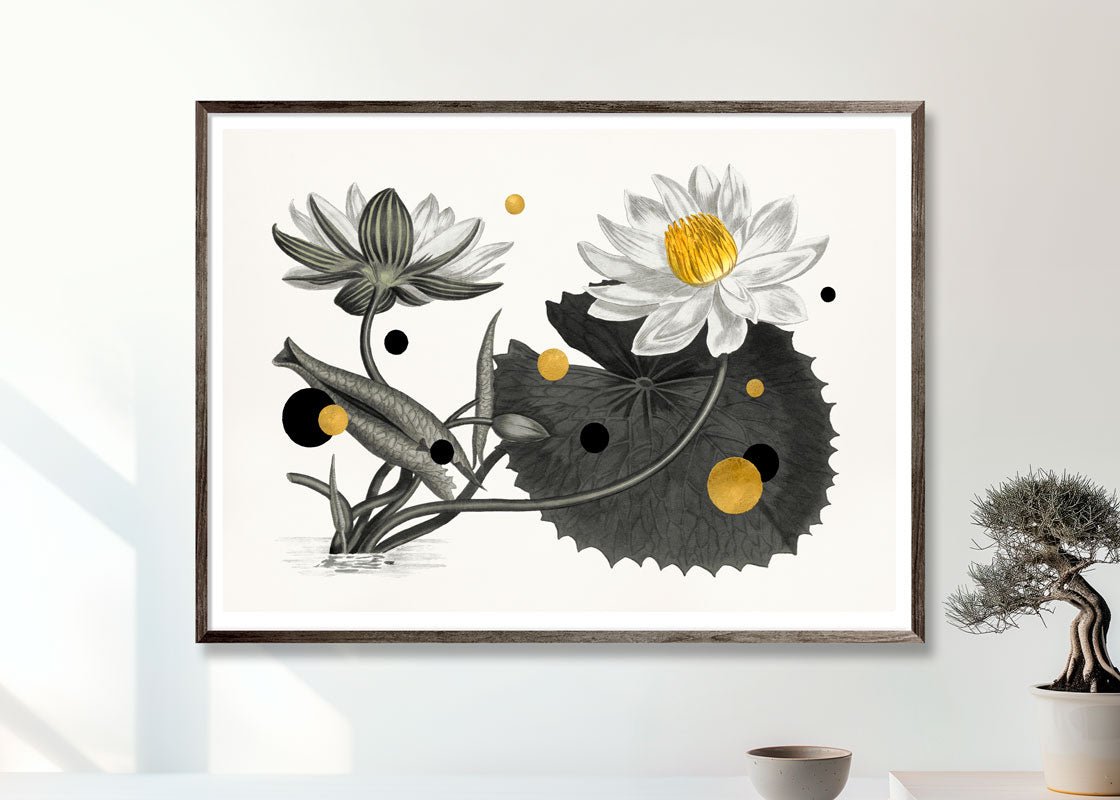 Nymphaea Lotus – Eksklusivt giclée-print på Fabriano-papir med håndforædlede detaljer.