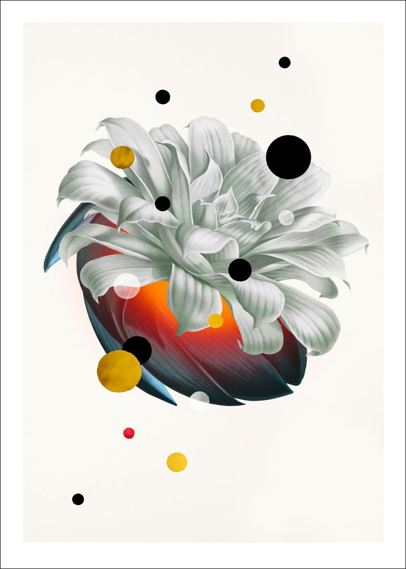Floral Glow Paper – Eksklusivt giclée-print på Fabriano-papir med håndlagte detaljer.