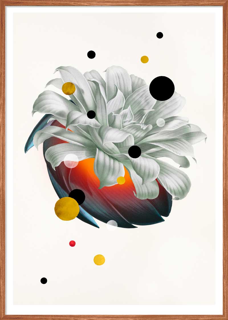 Floral Glow Paper – Eksklusivt giclée-print på Fabriano-papir med håndlagte detaljer.