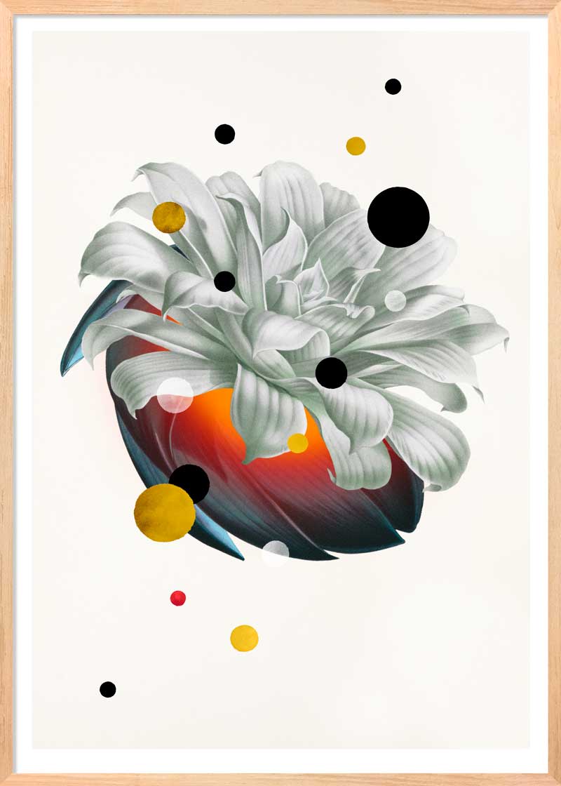 Floral Glow Paper – Eksklusivt giclée-print på Fabriano-papir med håndlagte detaljer.