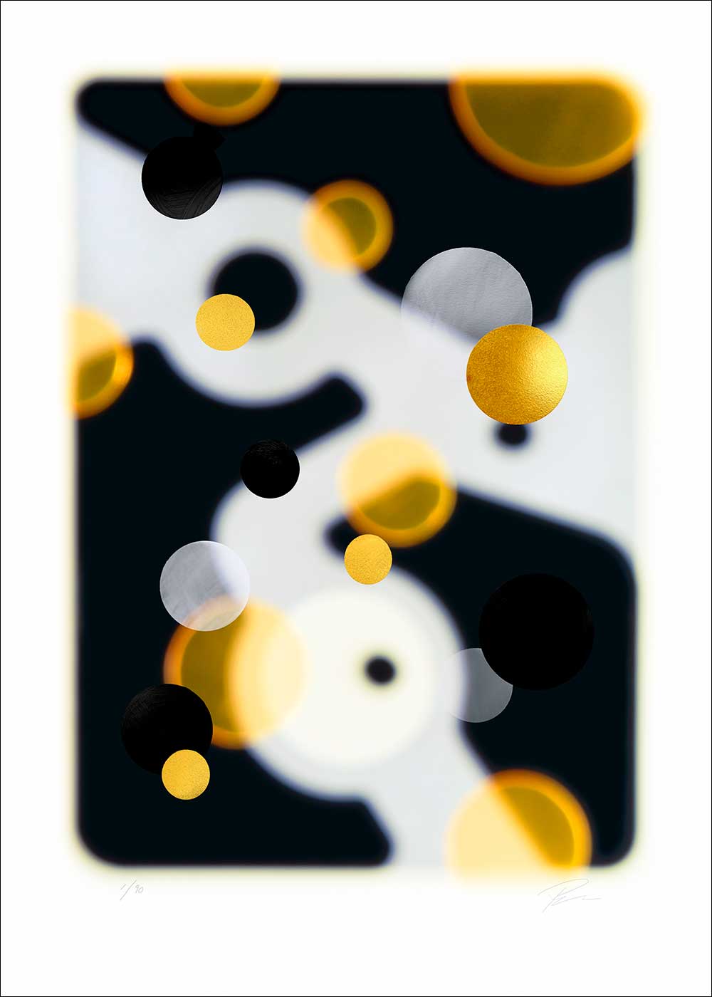 Relations In/off·forms 1 – Limited edition giclée-print på Fabriano-papir, håndforædlet med mixed media.