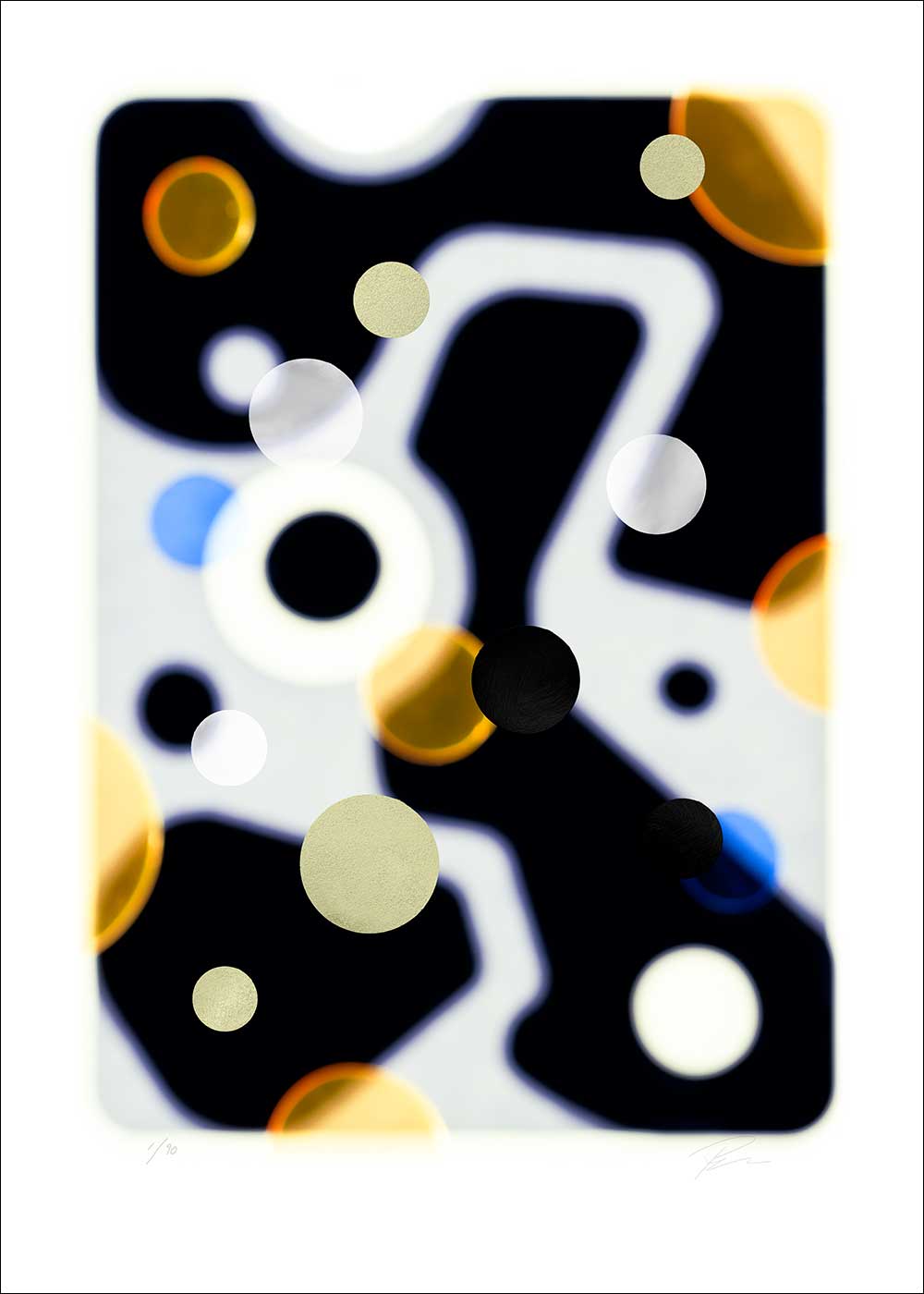 Relations In/off·forms 2 – Limited edition giclée-print på Fabriano-papir, håndforædlet med mixed media.