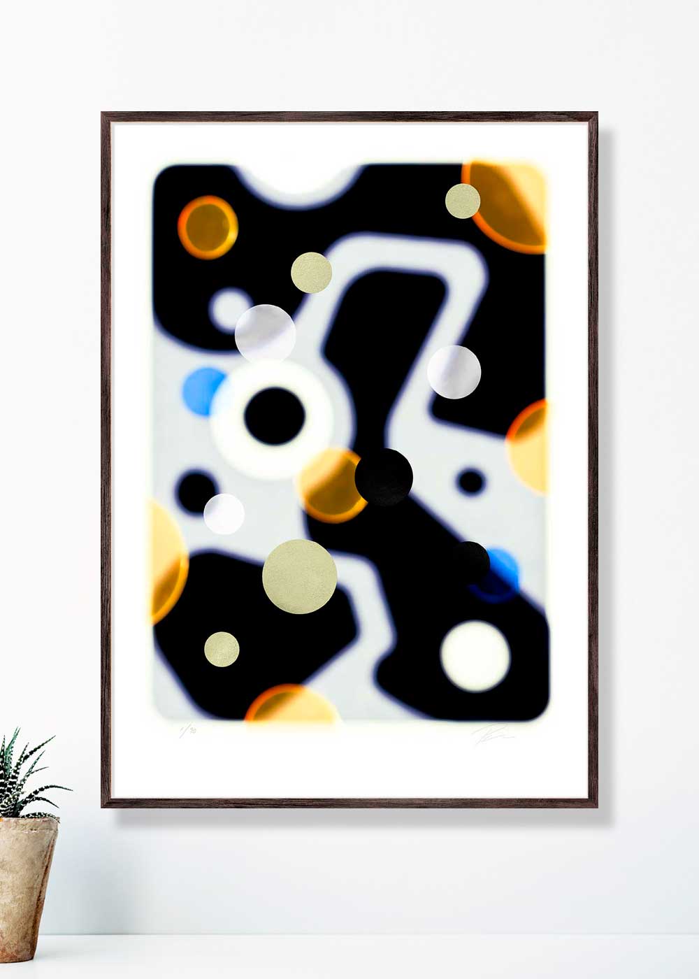 Relations In/off·forms 2 – Limited edition giclée-print på Fabriano-papir, håndforædlet med mixed media.
