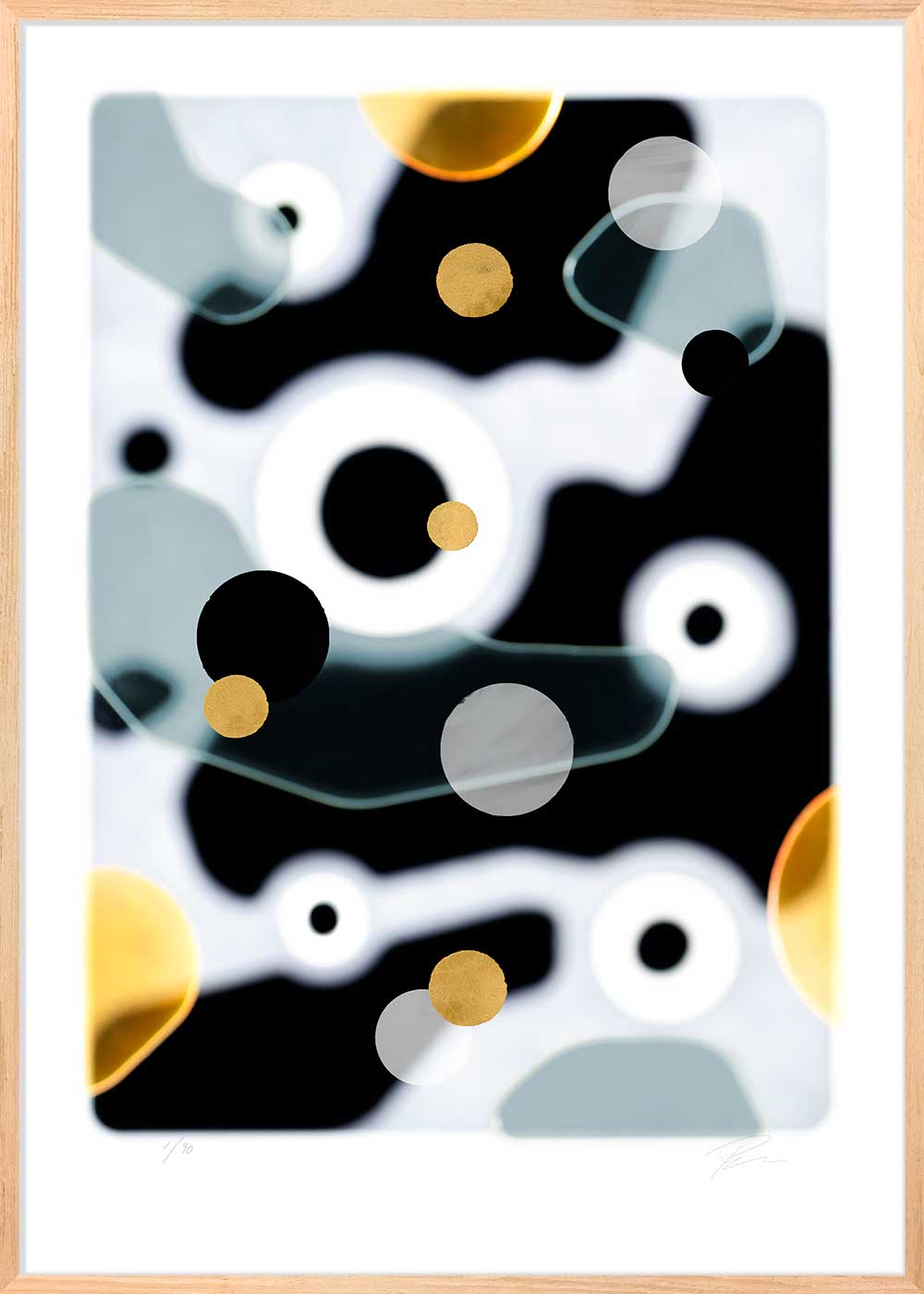Relations In/off·forms 3 – Limited edition giclée-print på Fabriano-papir, håndforædlet med mixed media.