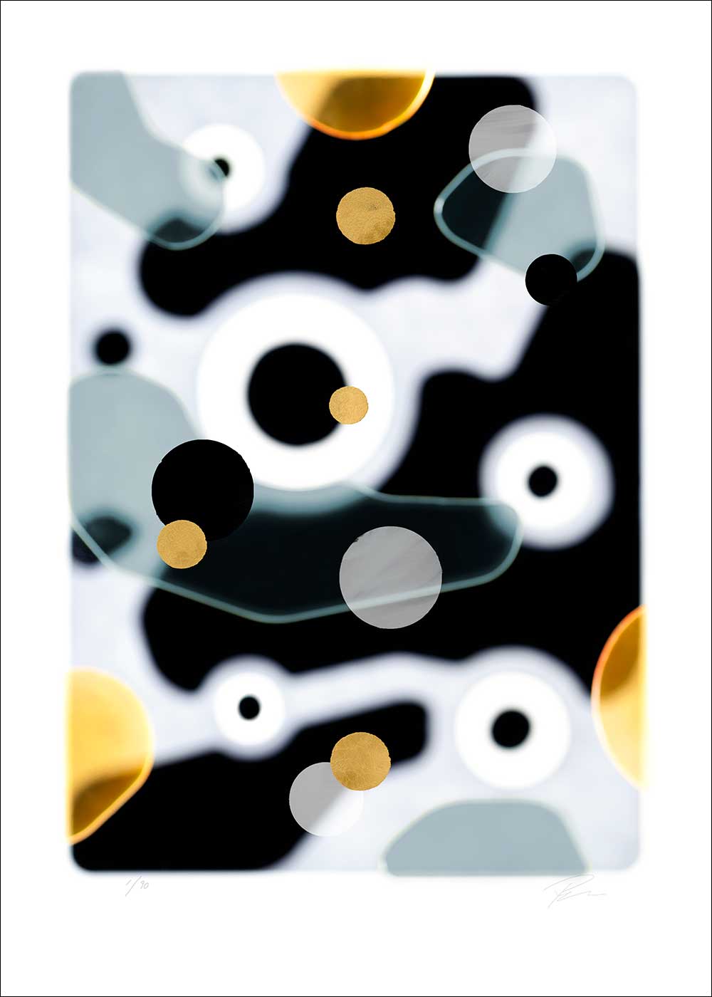 Relations In/off·forms 3 – Limited edition giclée-print på Fabriano-papir, håndforædlet med mixed media.