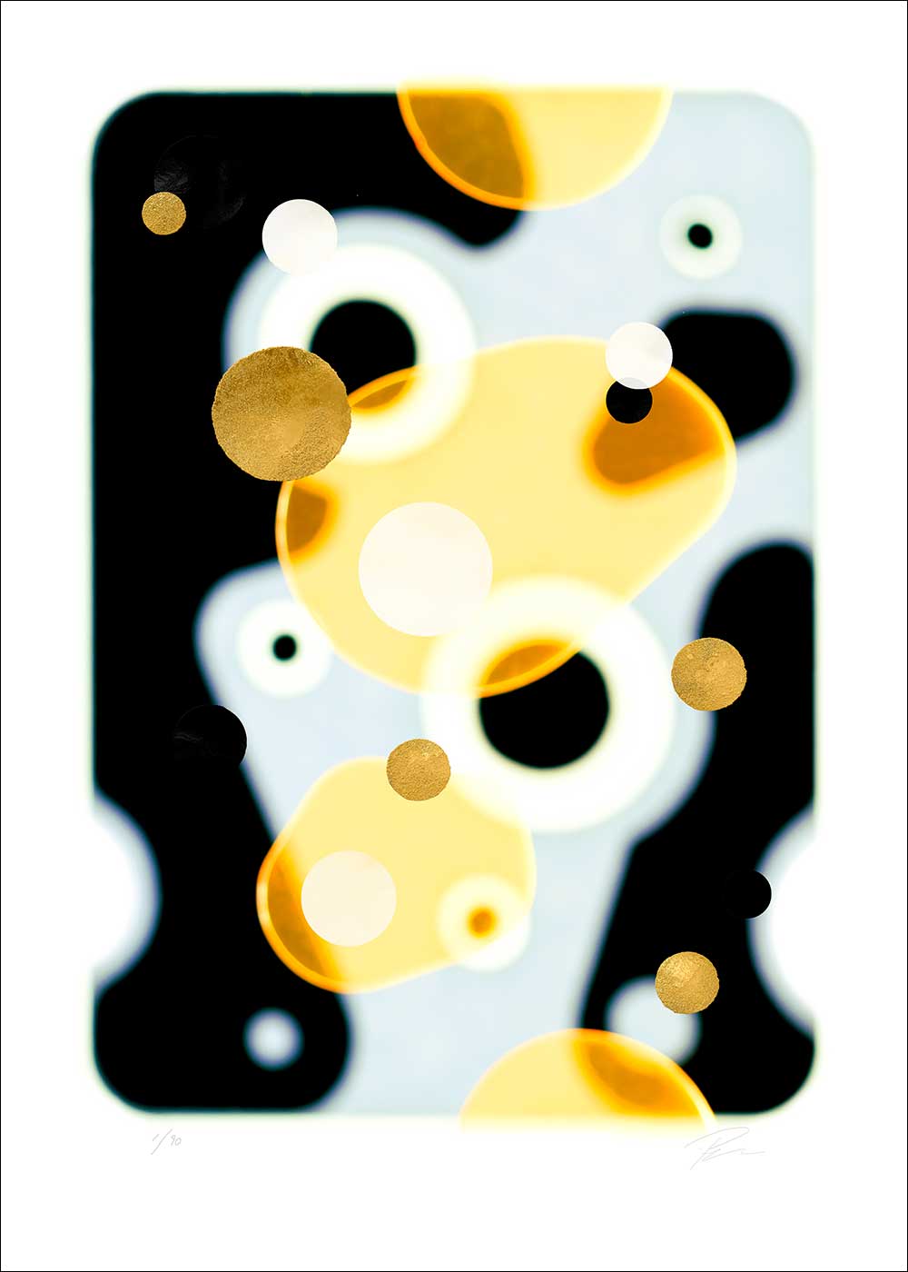 Relations In/off·forms 4 – Eksklusivt giclée-print på Fabriano-papir, håndforædlet med mixed media.