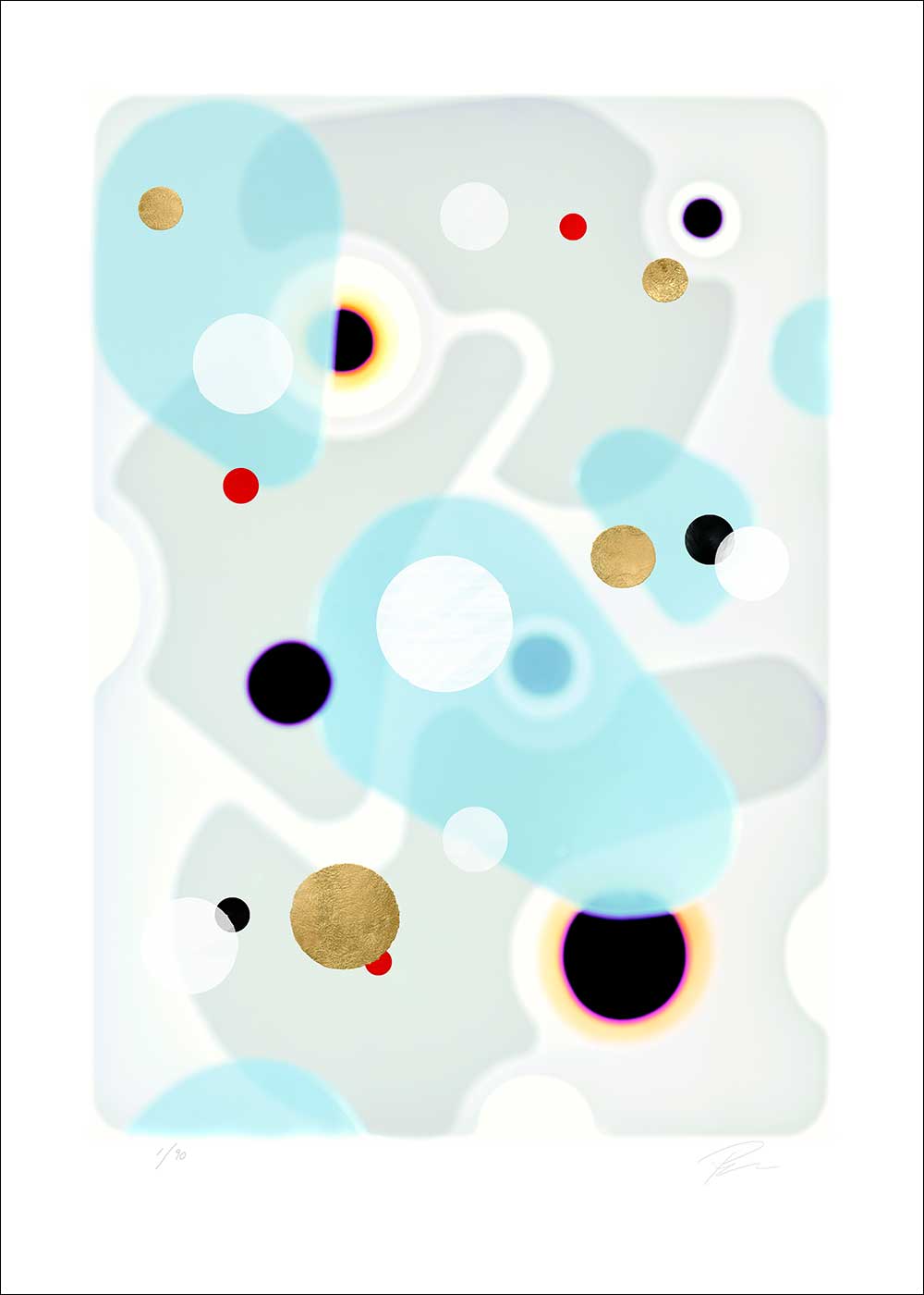 Relations In/off·forms 5 – Eksklusivt giclée-print på Fabriano-papir, håndforædlet med mixed media.