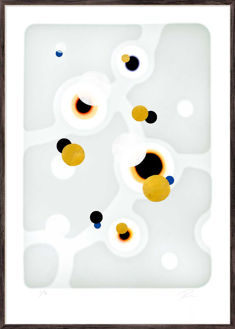 Relations In/off·forms 6 – Giclée-print på Fabriano-papir, håndforædlet med mixed media.