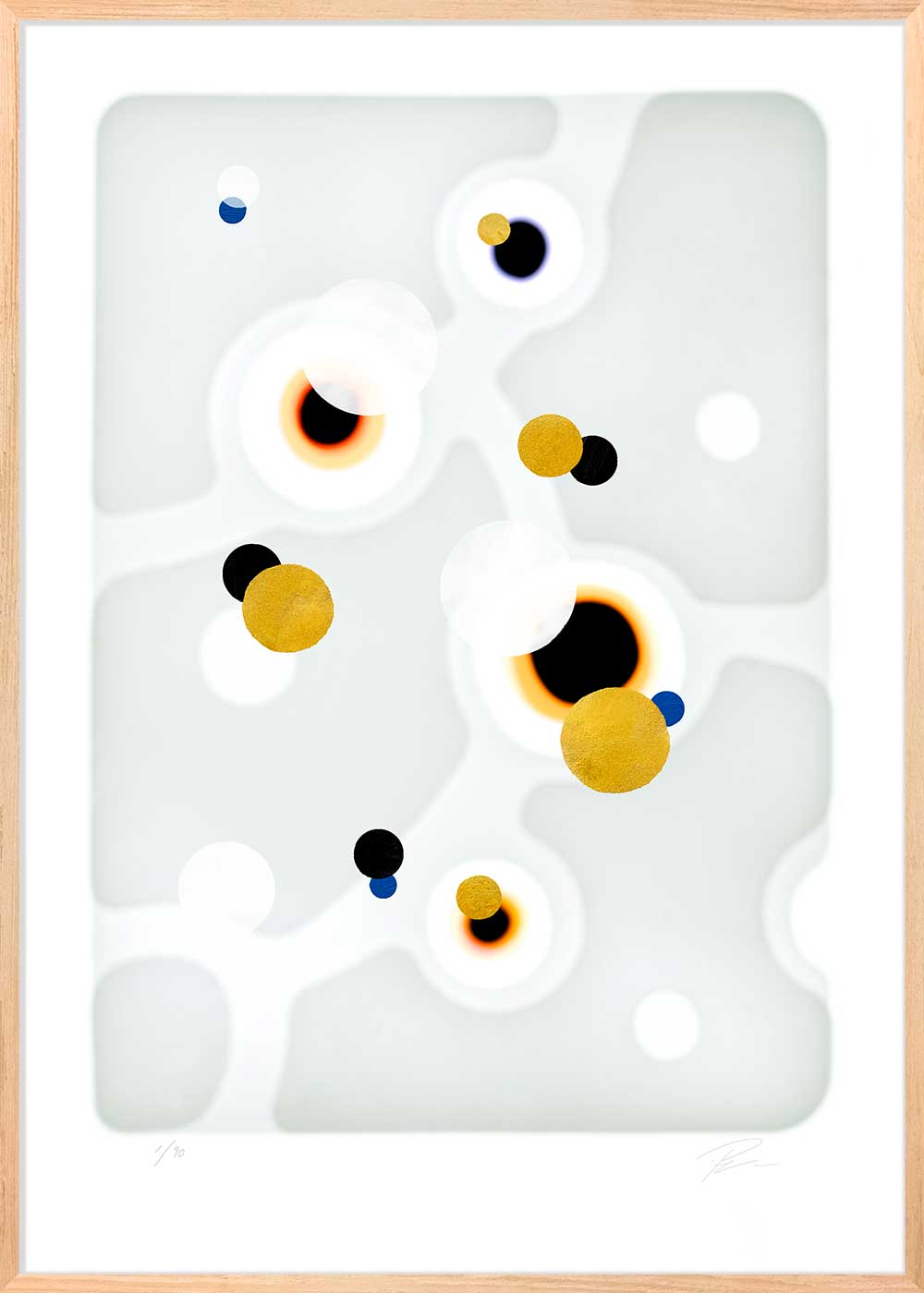 Relations In/off·forms 6 – Giclée-print på Fabriano-papir, håndforædlet med mixed media.