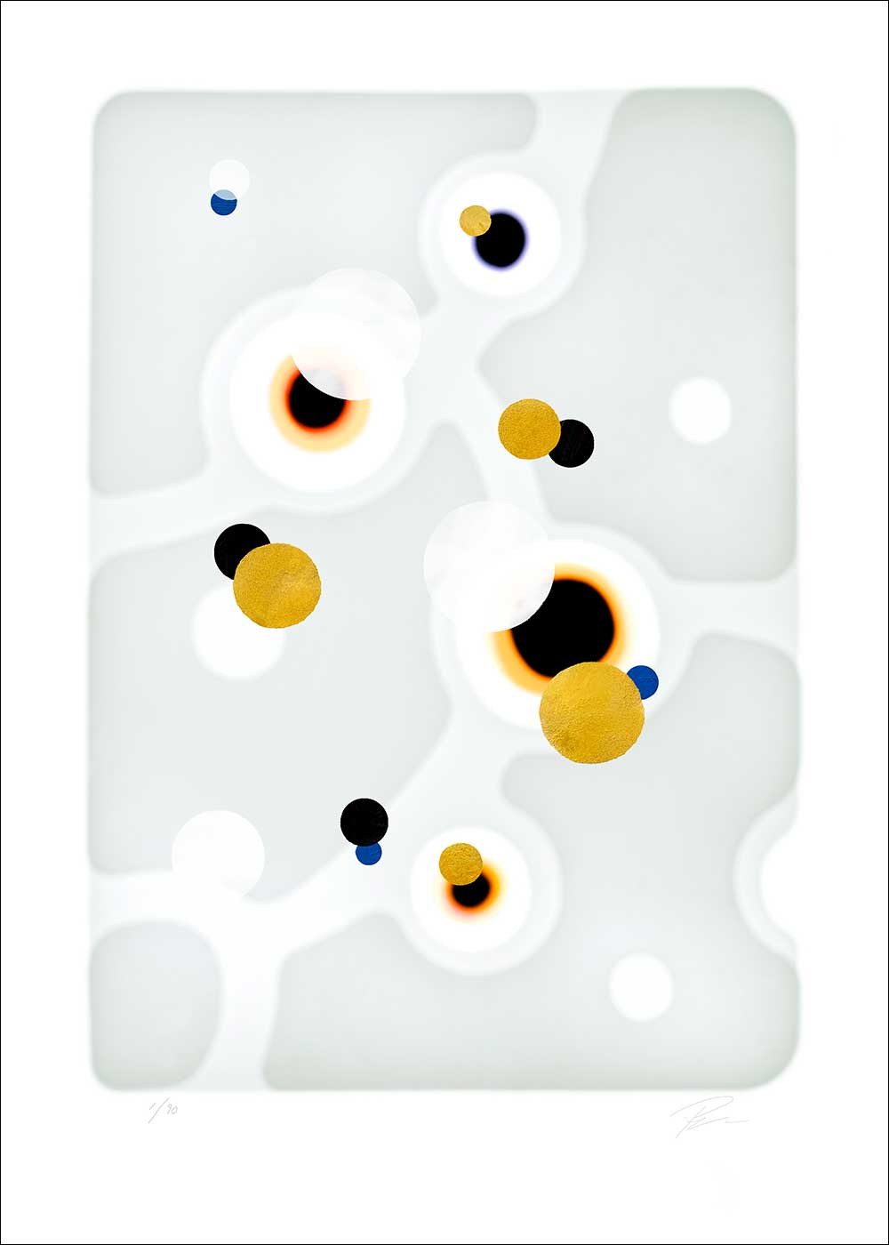 Relations In/off·forms 6 – Giclée-print på Fabriano-papir, håndforædlet med mixed media.