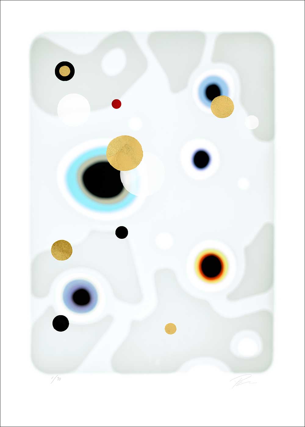 Relations In/off·forms 7 – Eksklusivt giclée-print på Fabriano-papir, håndforædlet med mixed media.