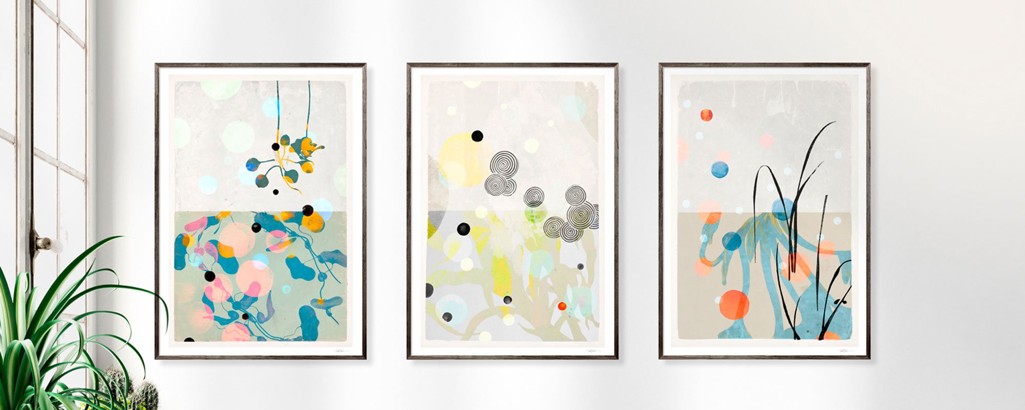 Kunst til venteværelse med ro og karakter