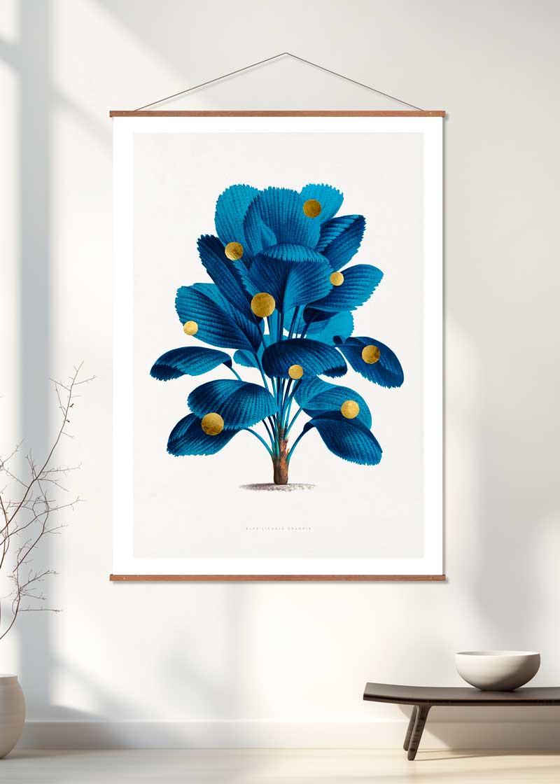 Gold Dots Blue Tree