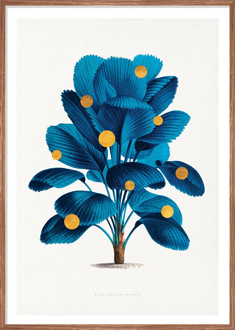 Gold Dots Blue Tree Paper